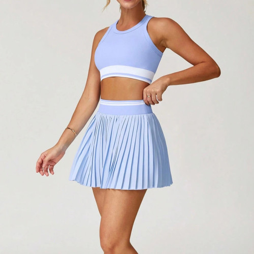 Custom Pleated Striped Tennis Skirts with Pockets - Private Label Activewear Manufacturer