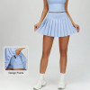 Sky Blue Custom Pleated Tennis Skirts with Pockets - Womens High Waisted Activewear Manufacturer