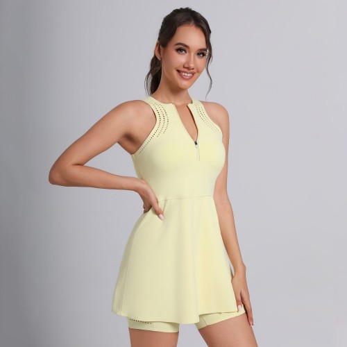 Chic Laser Cut Tennis Dresses with Built-in Shorts - Private Label Sportswear Manufacturer