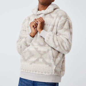 Custom Mens Tie Dye Sherpa Fleece Pullover Hoodies - Private Label Winter Apparel Manufacturer