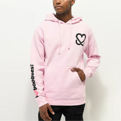 Premium Custom Pink Puff Print Graphic Hoodies - Private Label Streetwear Pullover Manufacturer