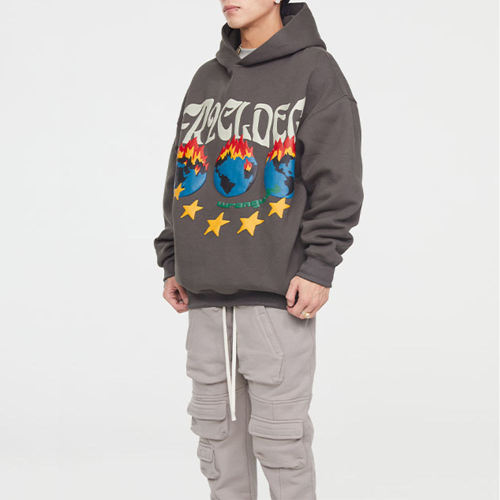 Premium Drop Shoulder Custom Heavyweight Hoodies With Puff Print - Streetwear Apparel Manufacturer