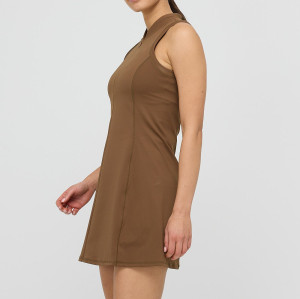 Breathable Half-Zip Custom Tennis Dresses With Built-in Shorts - Padel Apparel Manufacturer