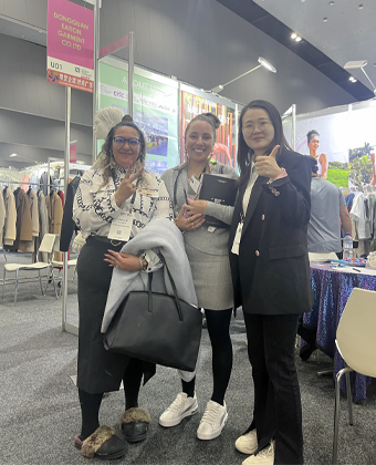 Dongguan Eation Garment sustainable yoga wear supplier booth at Australia Sourcing Expo 2023.