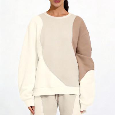 Chic Color Block Custom Oversized Sweatshirts With French Terry - Crewneck Sweatshirt Manufacturer