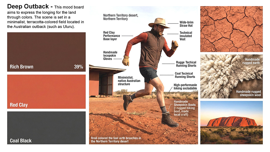 Eco-minimalism Deep Outback activewear collection using GRS-certified sustainable fabrics by Call The Style.