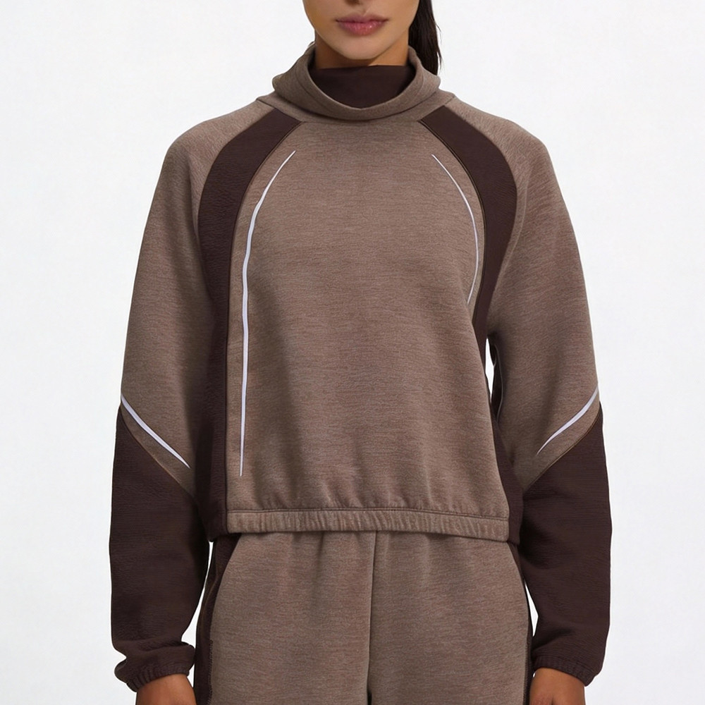 Private label custom mock neck performance sweatshirt