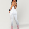 Nylon Spandex Ribbed Custom Workout Jumpsuits With Built-In Bra - Jumpsuit Manufacturer