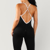 Nylon Spandex Ribbed Custom Workout Jumpsuits With Built-In Bra - Jumpsuit Manufacturer