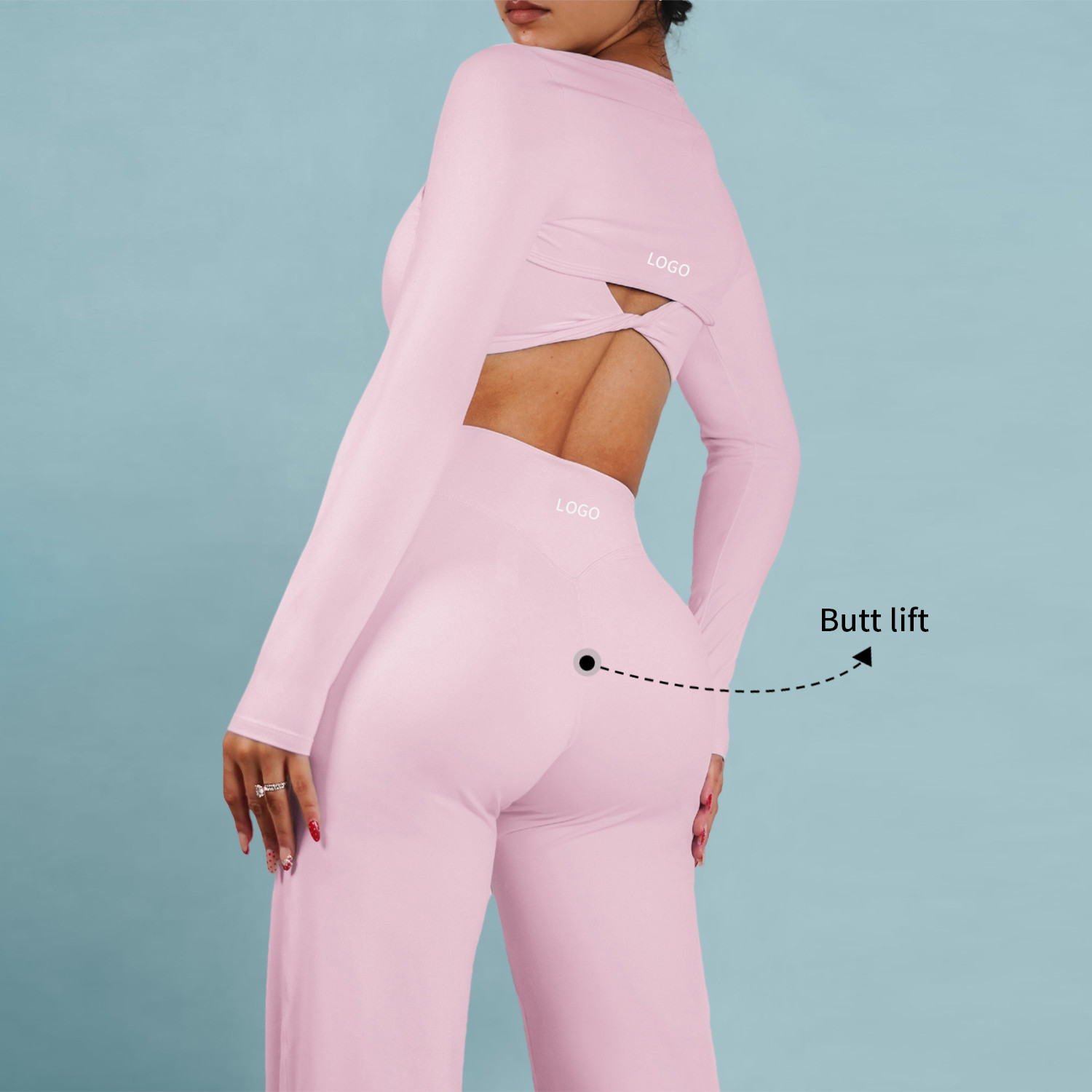 Booty lifting seamless wide leg lounge pants