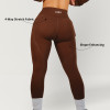 High Stretch Nylon Spandex Gym Workout Leggings with Deep Side Pockets and Curved Glute Contour