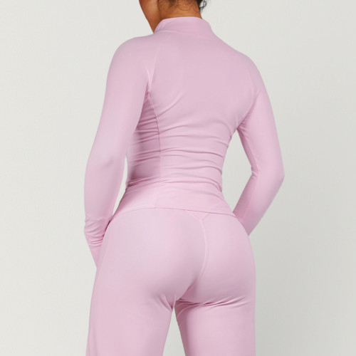 Hourglass Compression 75 Nylon 25 Spandex Zip Up Workout Jacket with Thumbholes and Hidden Pockets