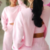 Ultra Soft Cotton Blend Open Back Split Cropped Sweatshirt and Matching Casual Sweatsuit