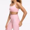 Double Knit 71 Polyester 29 Spandex Y Back Strappy Sports Bra and 25 Inch Pocket Leggings Set