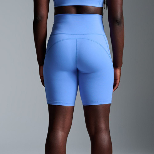 Matte 70 Nylon 30 Spandex Squat Proof High Waisted Compression Biker Shorts with Pockets