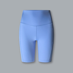 Matte 70 Nylon 30 Spandex Squat Proof High Waisted Compression Biker Shorts with Pockets