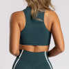 Buttery Soft High Neck Full Zip Front Racerback High Support Workout and Athletic Sports Bra