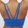 V Neck Strappy Double Strap Back Molded Cup Medium Support Yoga and Athletic Sports Bra