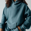 Unisex Relaxed Fit Drop Shoulder Midweight Brushed Fleece Lounge Kangaroo Pocket Pullover Hoodie