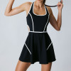 Contrast Piping Cutout Racerback Built In Shorts Sustainable Recycled Pickleball And Tennis Dress