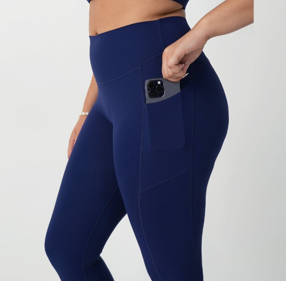 High Waisted Deep Pocket V Back Glute Contour Plus Size Workout And Yoga Leggings
