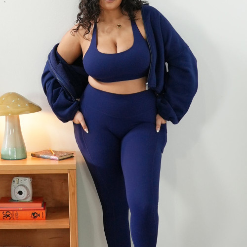 High Waisted Deep Pocket V Back Glute Contour Plus Size Workout And Yoga Leggings