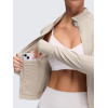Waist Length Slim Fit Full Zip Hidden Inner Pocket Tennis And Yoga Jacket