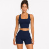 Color Block Biker Shorts Matching Workout Set
