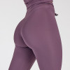 Plum Drawstring High Waist Yoga Leggings With Cuffed Hem