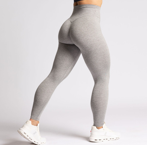 Charcoal Grey Heathered Low Compression Yoga Leggings