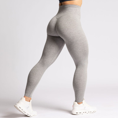 Charcoal Grey Heathered Low Compression Yoga Leggings