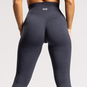 Charcoal Grey Heathered Low Compression Yoga Leggings