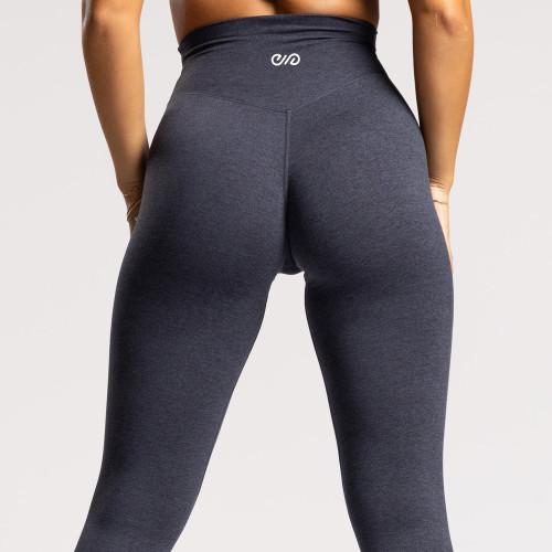 Charcoal Grey Heathered Low Compression Yoga Leggings