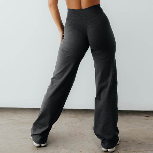 Charcoal Grey No Front Seam Tall Straight Leg Yoga Pants