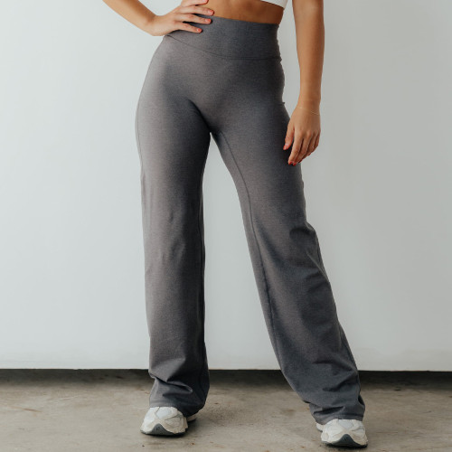 Charcoal Grey No Front Seam Tall Straight Leg Yoga Pants