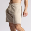Beige Relaxed Fit French Terry Drawstring Sweatshorts