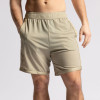 Beige Retro Mesh 5-Inch Gym Shorts With Side Piping