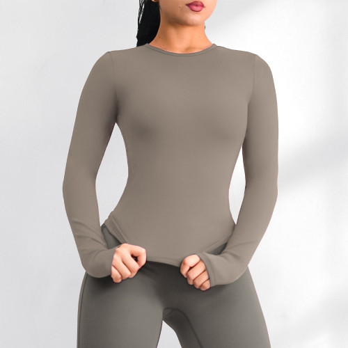 Compressive Fit Long Sleeve Yoga Top