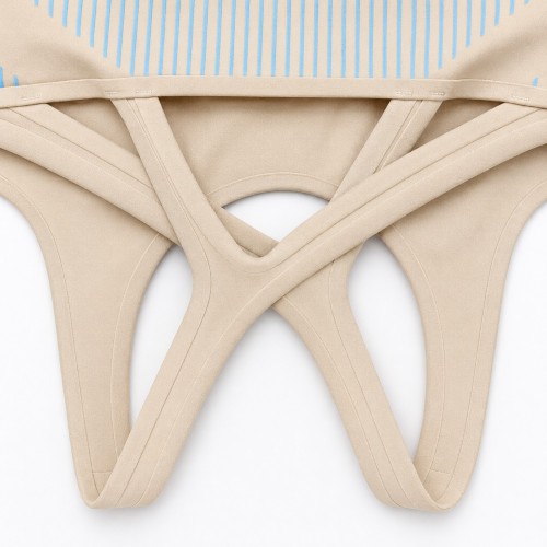 Anti-Chafe Heat-Bonded Molded Cup High Impact Strappy Running Bra