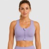 Anti-Chafe Thermal Fusion Zip Front Molded Cup High Impact Running Bra