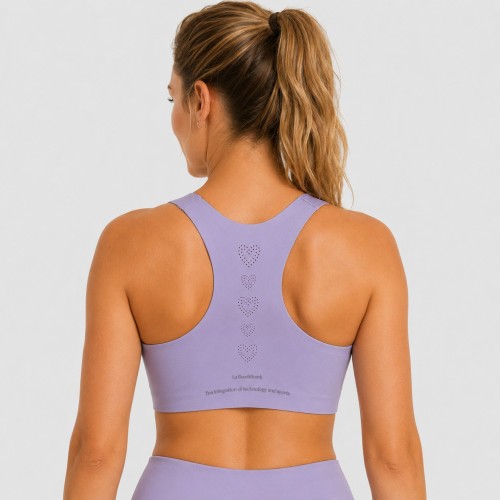 Anti-Chafe Thermal Fusion Zip Front Molded Cup High Impact Running Bra