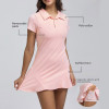 Polo Collar Ruffled Hem Separate Built-In Shorts Tennis & Golf Active Dress
