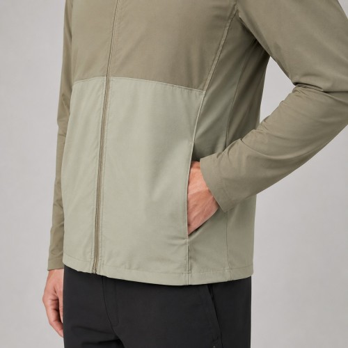 Lightweight High-Stretch Color Block Hooded Mens Running & Gym Jacket
