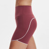 68/32 High-Waisted Contrast Piping Curved Hem Medium-High Impact Biker Shorts