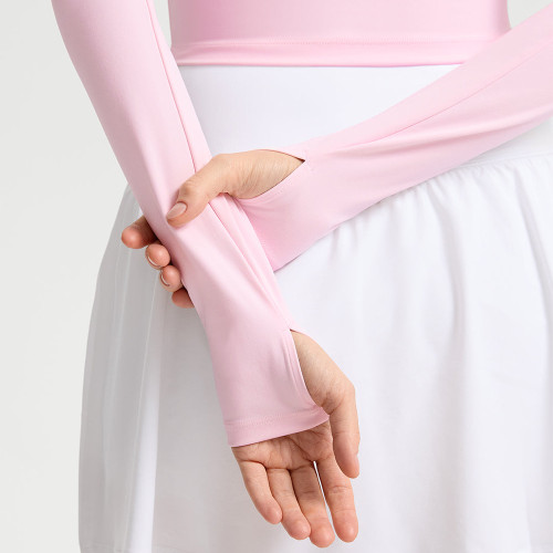 Buttery Soft Princess Seam Thumbhole Long Sleeve Workout Crop Top