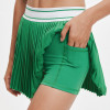 Color Block Waistband Crisp Pleated Activewear Skort with Anti-Exposure Pocket Shorts