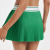 Color Block Waistband Crisp Pleated Activewear Skort with Anti-Exposure Pocket Shorts