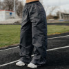 100% Nylon Adjustable Bungee Hem Oversized Parachute Track Pants