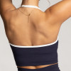 75/25 Nylon Color Block V-Neck Adjustable Halter Workout Crop Top