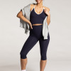 75/25 Nylon Color Block V-Neck Adjustable Halter Workout Crop Top
